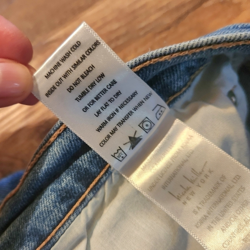 Nicole Miller New York Nomad Super High Rise Straight Denim Jeans Size 12 - Picture 15 of 15